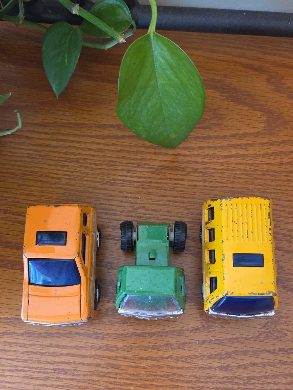 Vtg (3) Buddy L Mini Metal Vehicle Set - Yellow, Orange & Green